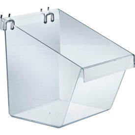 Global Approved 556118 Large Bucket For Pegboard/Slatwall 7.5" x 9" Clear - Pkg Qty 4