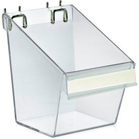 Global Approved 556127 Small Display Bucket W/ C-Channel For Pgbrd/Slatwall 5" x 7" CLR - Pkg Qty 4