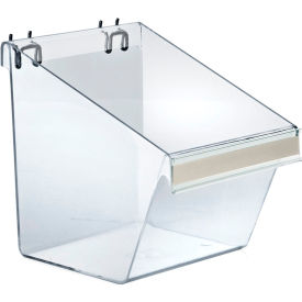 Global Approved 556128 Small Display Bucket W/ C-Channel For Pgbrd/Slatwall 7.5x9"-CLR - Pkg Qty 4