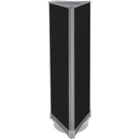 Global Approved 700450-BLK Three-Sided Spinning Pegboard Floor Display 16" x 60" Black Solid