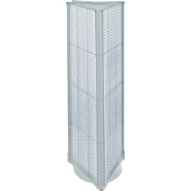 Global Approved 700450-CLR Three-Sided Spinning Pegboard Floor Display 16" x 60" Clear Opaque