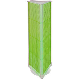 Global Approved 700450-GRE Three-Sided Spinning Pegboard Floor Display 16" x 60" Green Opaque