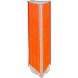 Global Approved 700450-ORG Three-Sided Spinning Pegboard Floor Display 16" x 60" Orange Opaque