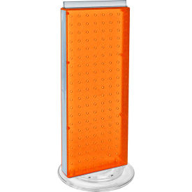 Global Approved 700508-ORG Revolving Pegboard Countertop Display Unit 8" x 20" Orange 1 Piece