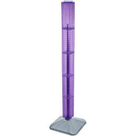 Global Approved 700225-PUR 48" Pegboard Revolving Floor Display 4-Sided Purple Translucent 1 Piece