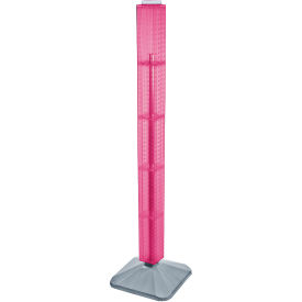 Global Approved 700225-PNK 48" Pegboard Revolving Floor Display 4-Sided Pink Translucent 1 Piece
