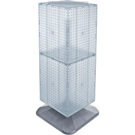 Global Approved 701435-CLR 4-Sided Interlocking Pegboard Floor Display 14" x 40" Clear Opaque