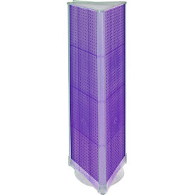 Global Approved 700450-PUR Three-Sided Spinning Pegboard Floor Display 16" x 60" Purple Opaque