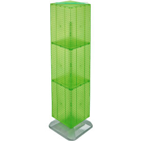 Global Approved 701464-GRE 4-Sided Interlocking Pegboard Floor Display 14" x 60" Green Opaque