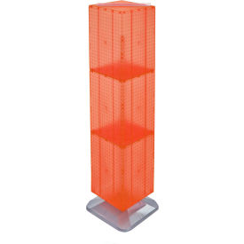 Global Approved 701464-ORG 4-Sided Interlocking Pegboard Floor Display 14" x 60" Orange Opaque