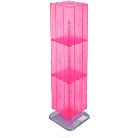 Global Approved 701464-PNK 4-Sided Interlocking Pegboard Floor Display 14" x 60" Pink Opaque