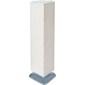 Global Approved 701464-WHT 4-Sided Interlocking Pegboard Floor Display 14" x 60" White Opaque