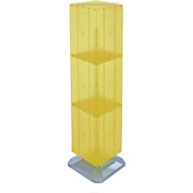 Global Approved 701464-YEL 4-Sided Interlocking Pegboard Floor Display 14" x 60" Yellow Opaque