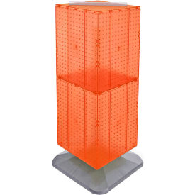 Global Approved 701435-ORG 4-Sided Interlocking Pegboard Floor Display 14" x 40" Orange Opaque