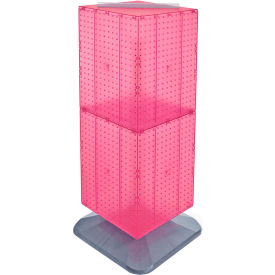 Global Approved 701435-PNK 4-Sided Interlocking Pegboard Floor Display 14" x 40" Pink Opaque
