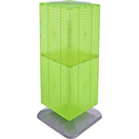 Global Approved 701435-GRE 4-Sided Interlocking Pegboard Floor Display 14" x 40" Green Opaque