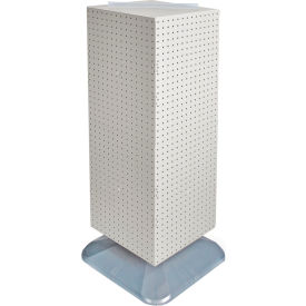 Global Approved 701435-WHT 4-Sided Interlocking Pegboard Floor Display 14" x 40" White Solid