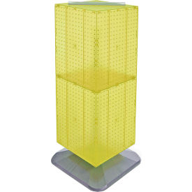 Global Approved 701435-YEL 4-Sided Interlocking Pegboard Floor Display 14" x 40" Yellow Opaque