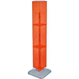 Global Approved 703389-ORG 4-Sided Interlocking Pegboard Display 8" x 60" Orange Opaque 1 Piece