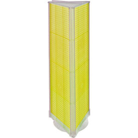 Global Approved 700450-YEL Three-Sided Spinning Pegboard Floor Display 16" x 60" Yellow Opaque