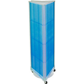 Global Approved 700451-BLU Three-Sided Spinning Pegboard W/ Wheels 16" x 60" Blue Opaque 1 Piece