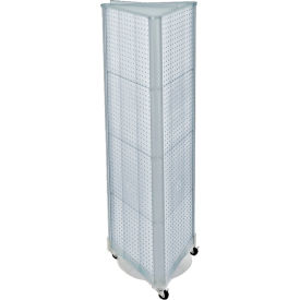 Global Approved 700451-CLR Three-Sided Spinning Pegboard W/ Wheels 16" x 60" Clear Opaque 1 Piece
