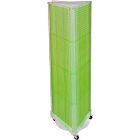 Global Approved 700451-GRE Three-Sided Spinning Pegboard W/ Wheels 16" x 60" Green Opaque 1 Piece