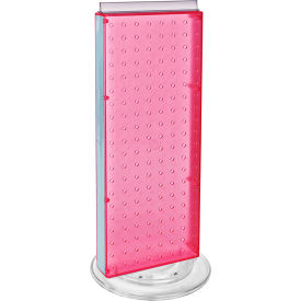 Global Approved 700508-PNK Revolving Pegboard Countertop Display Unit 8" x 20" Pink 1 Piece