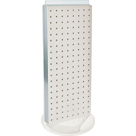 Global Approved 700508-WHT Revolving Pegboard Countertop Display Unit 8" x 20" White 1 Piece