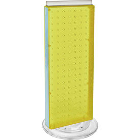 Global Approved 700508-YEL Revolving Pegboard Countertop Display Unit 8" x 20" Yellow 1 Piece