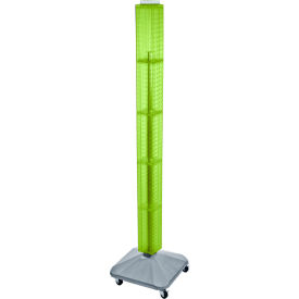 Global Approved 700226-GRE 60" Pegboard Rolling Floor Display 4-Sided Green Translucent 1 Piece