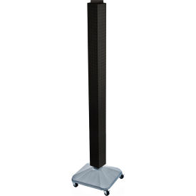 Global Approved 700226-BLK 60" Pegboard Rolling Floor Display 4-Sided Black Solid 1 Piece