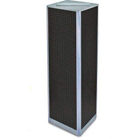 Global Approved 700405-BLK Four-Sided Pegboard Spinning Floor Display 16" x 60" Black 1 Piece