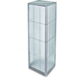 Global Approved 700405-CLR Four-Sided Pegboard Spinning Floor Display 16" x 60" Clear 1 Piece