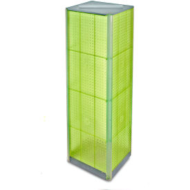 Global Approved 700405-GRE Four-Sided Pegboard Spinning Floor Display 16" x 60" Green 1 Piece