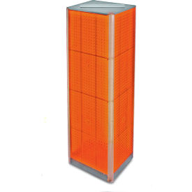 Global Approved 700405-ORG Four-Sided Pegboard Spinning Floor Display 16" x 60" Orange 1 Piece