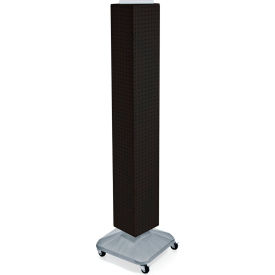 Global Approved 703390-BLK 4-Sided Interlocking Pegboard Display W/ Wheels 8" x 60" Black Solid