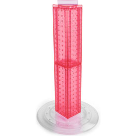 Global Approved 700222-PNK 24" Pegboard Revolving Countertop Display 4-Sided Pink Translucent