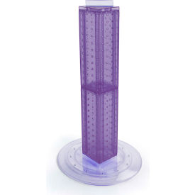 Global Approved 700222-PUR 24" Pegboard Revolving Countertop Display 4-Sided Purple Translucent
