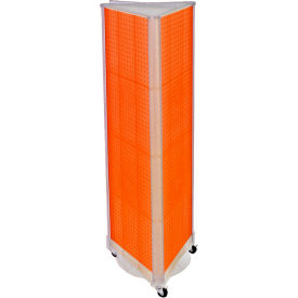 Global Approved 700451-ORG Three-Sided Spinning Pegboard W/ Wheels 16" x 60" Orange Opaque 1 Piece