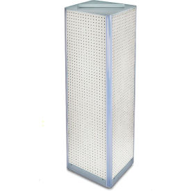 Global Approved 700405-WHT Four-Sided Pegboard Spinning Floor Display 16" x 60" White 1 Piece