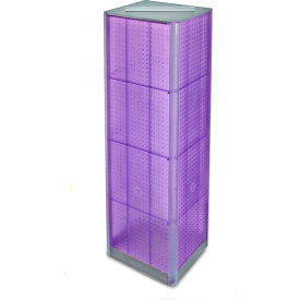 Global Approved 700405-PUR Four-Sided Pegboard Spinning Floor Display 16" x 60" Purple 1 Piece