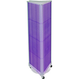 Global Approved 700451-PUR Three-Sided Spinning Pegboard W/ Wheels 16" x 60" Purple Opaque 1 Piece