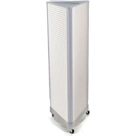 Global Approved 700451-WHT Three-Sided Spinning Pegboard W/ Wheels 16" x 60" White Solid 1 Piece