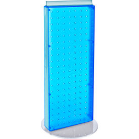 Global Approved 700509-BLU Two-Sided Non-Revolving Pegboard Countertop Display 8" x 20" Blue