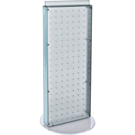 Global Approved 700509-CLR Two-Sided Non-Revolving Pegboard Countertop Display 8" x 20" Clear