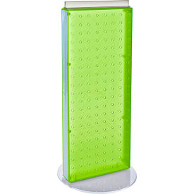 Global Approved 700509-GRE Two-Sided Non-Revolving Pegboard Countertop Display 8" x 20" Green