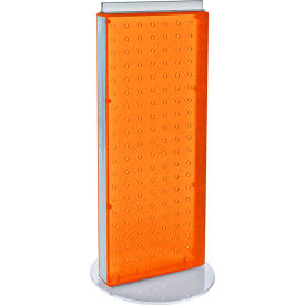 Global Approved 700509-ORG Two-Sided Non-Revolving Pegboard Countertop Display 8" x 20" Orange
