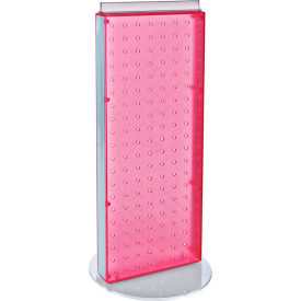 Global Approved 700509-PNK Two-Sided Non-Revolving Pegboard Countertop Display 8" x 20" Pink