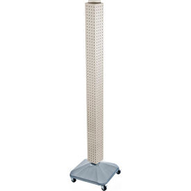 Global Approved 700226-WHT 60" Pegboard Rolling Floor Display 4-Sided White Solid 1 Piece